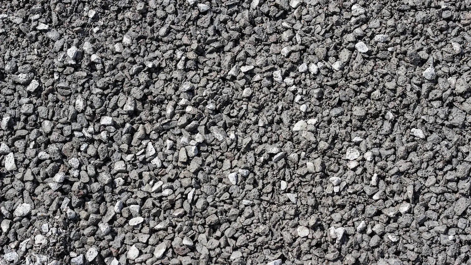 Crusher fine, or gravel, in grey tones.