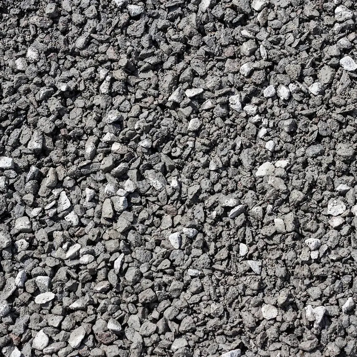 Crusher fine, or gravel, in grey tones.