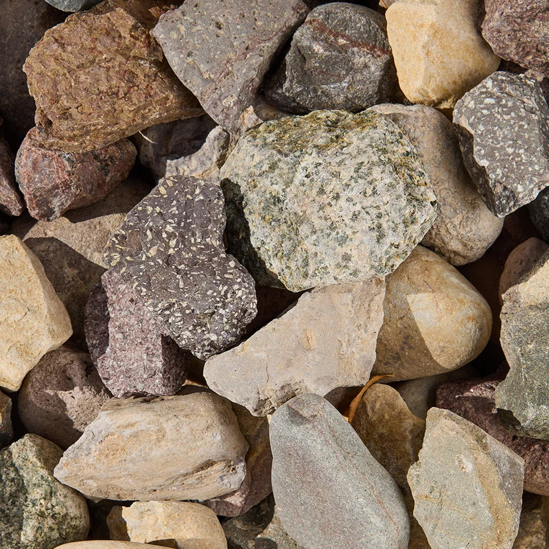 Close-up of a pile of multicolored stones and pebbles