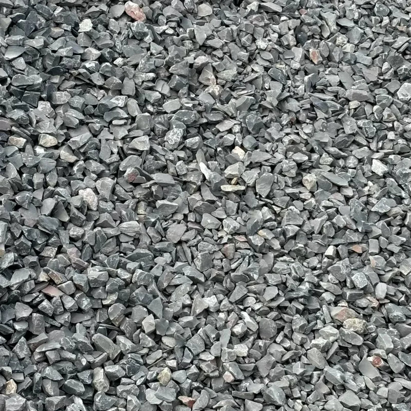 Close-up of small gray stones and pebbles