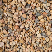 Close-up of 3/8 inch multicolored gravel stones