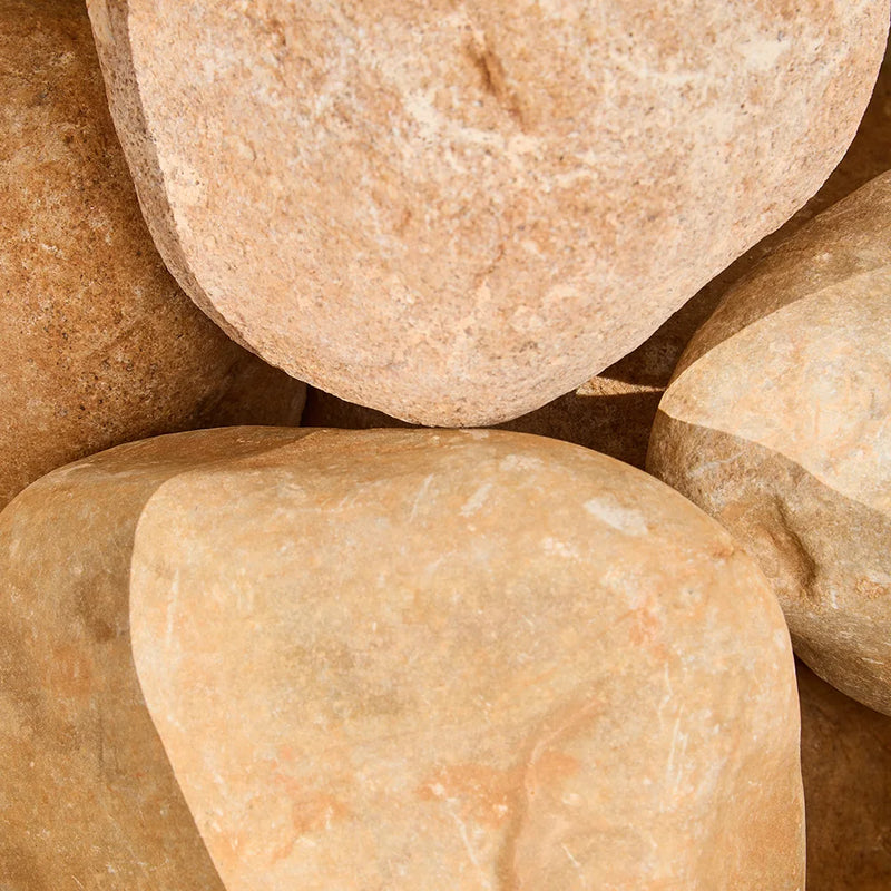 Close-up of beige stones stacked together